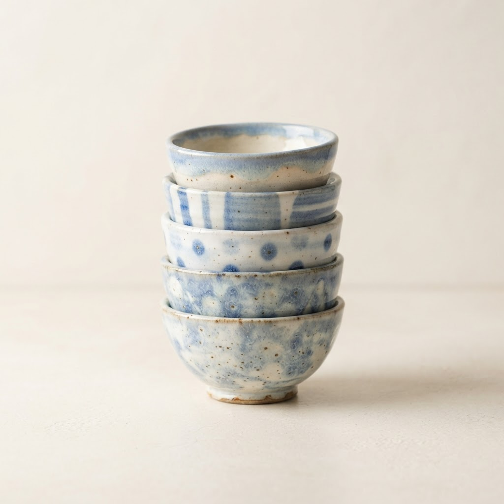 Bộ bát cơm men lam (6 cái)